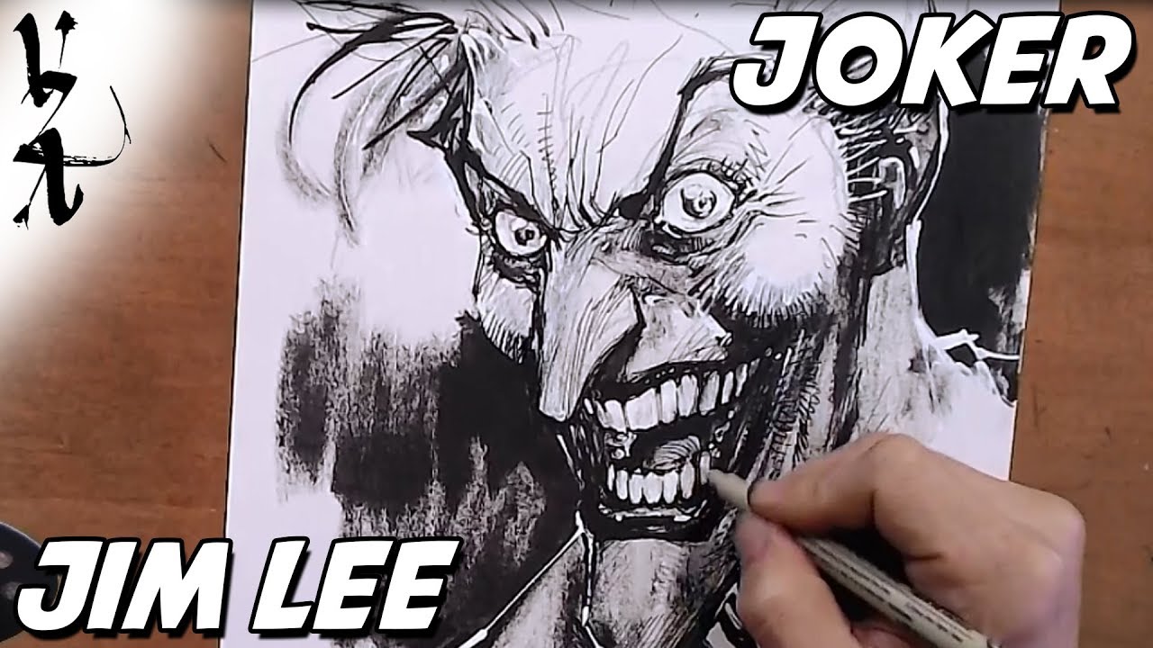Jim Lee drawing Arkham Joker