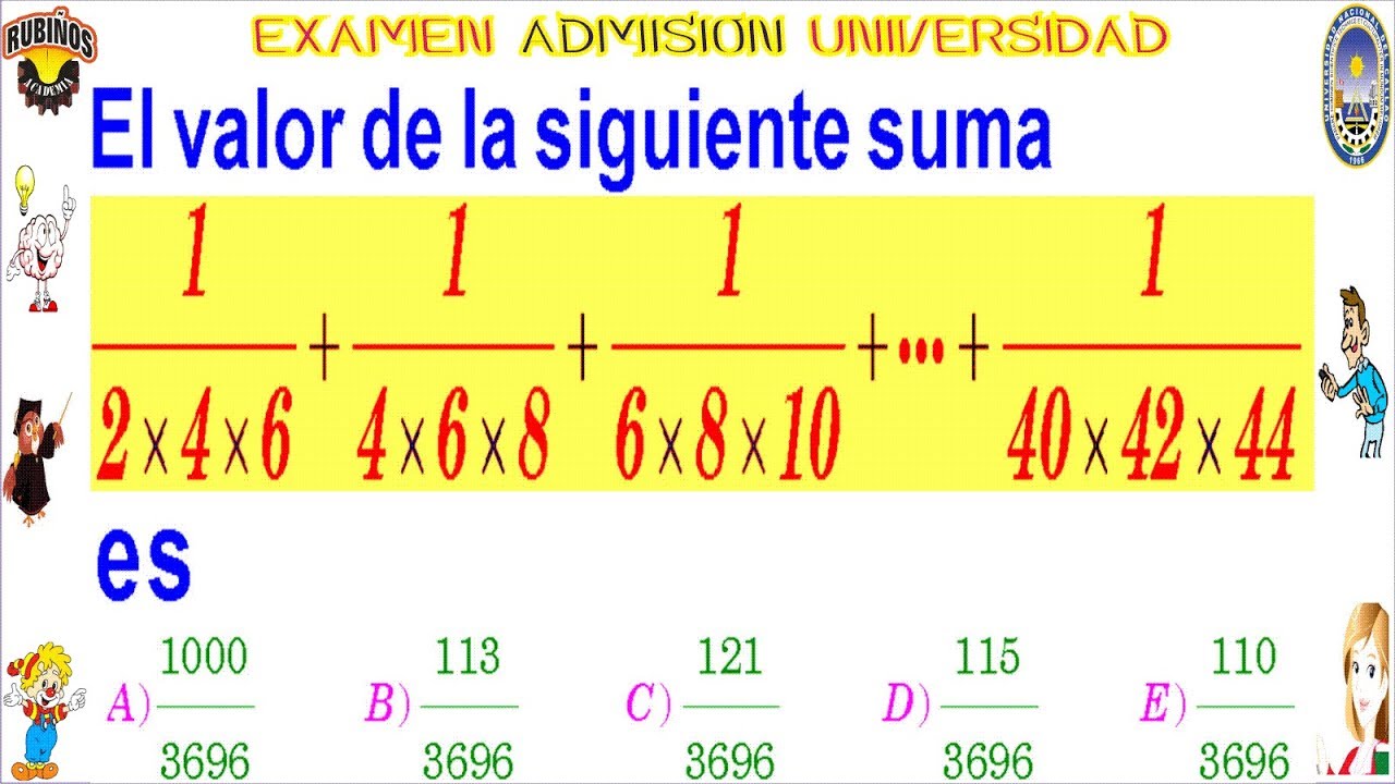 Examen Admisión a la Universidad CALLAO Sumatoria de Inversas de Productos Solucionario UNAC