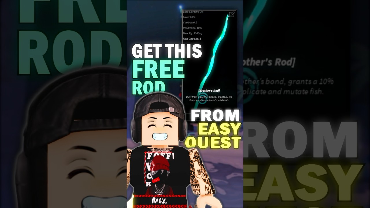Easy quest to get this Brother&rsquo;s Rod🎣 #fisch #robloxfisch #roblox #robloxgames #robloxedit