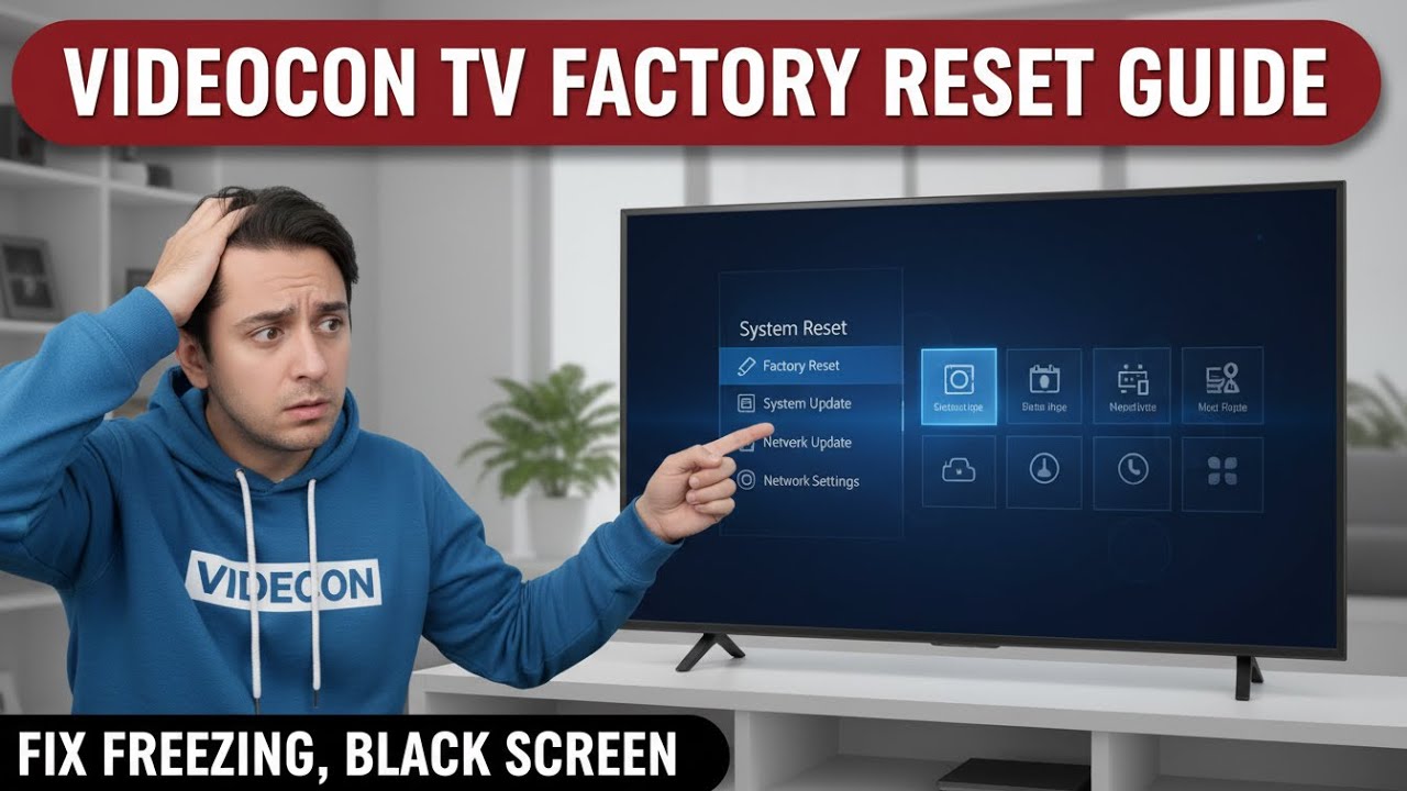 Instrukcja przywracania ustawień fabrycznych telewizora Videocon Smart TV | Rozwiązywanie problem...