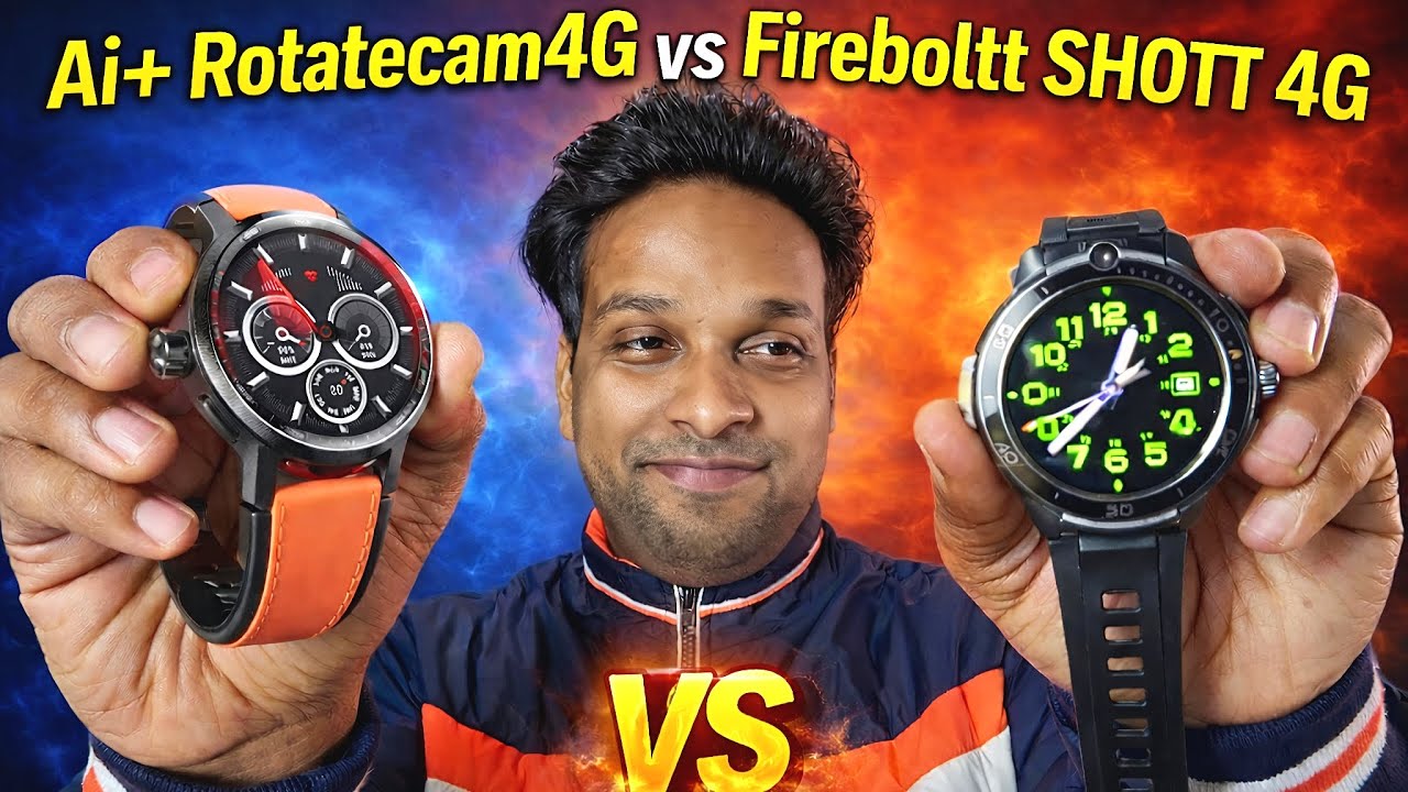 Ai+ RotateCAM4G vs Fire-boltt SHOTT 4G | Android  wrist phone comparison 2026 | Ai+ vs Fireboltt 