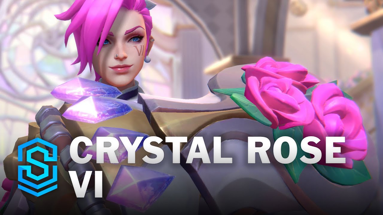 Crystal Rose Vi Wild Rift Skin Spotlight