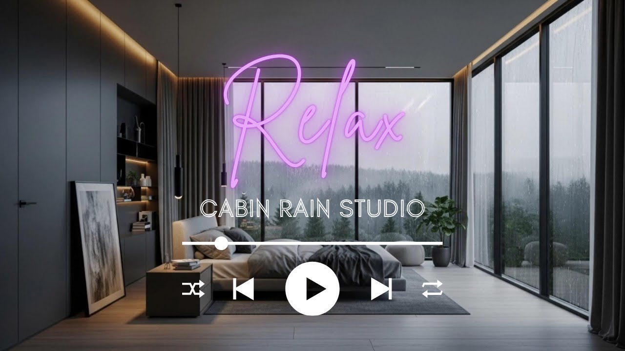 Aesthetic Modern Bedroom Rain Ambience | Sleep, Study, Relax