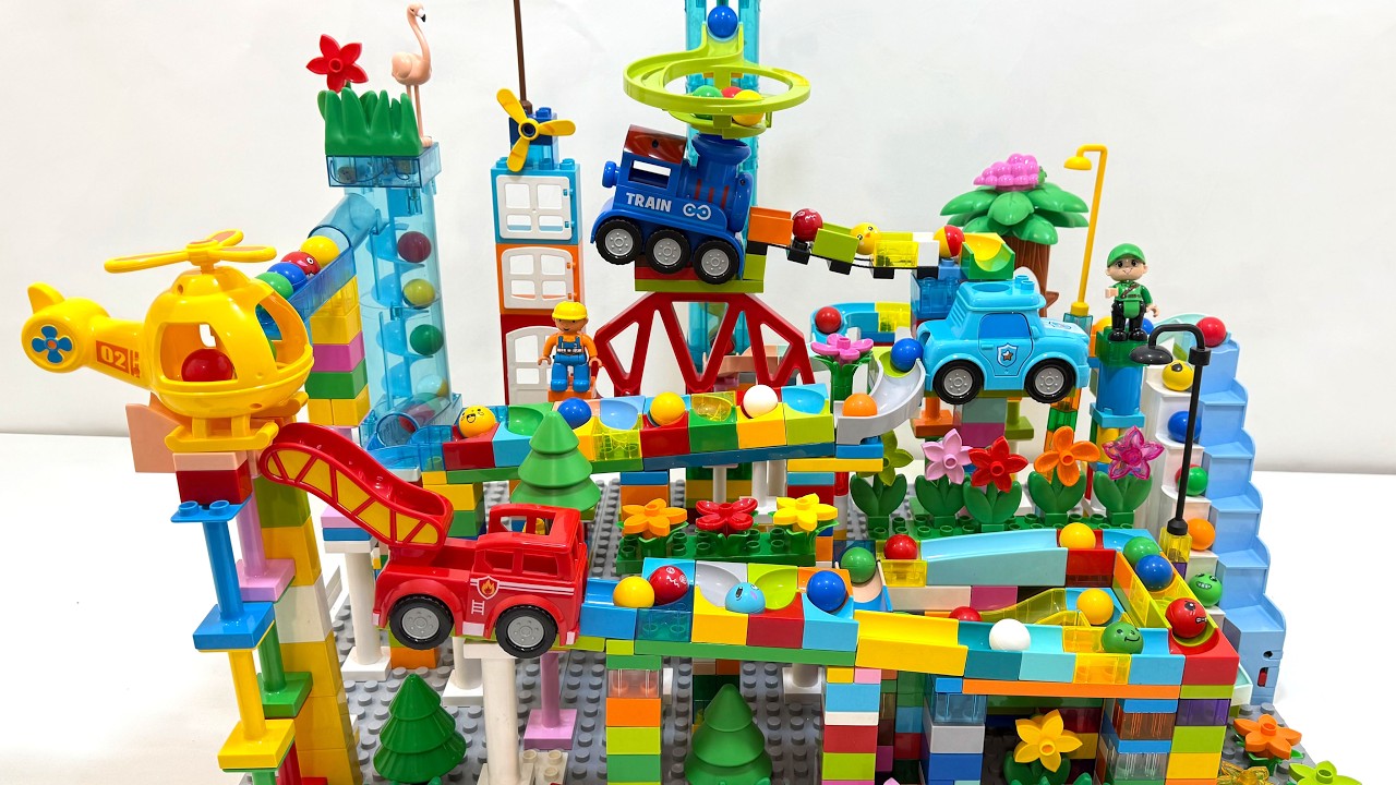 LEGO DUPLO Marble Run 🚂 Train & Cars Adventure | Super Satisfying ASMR Live