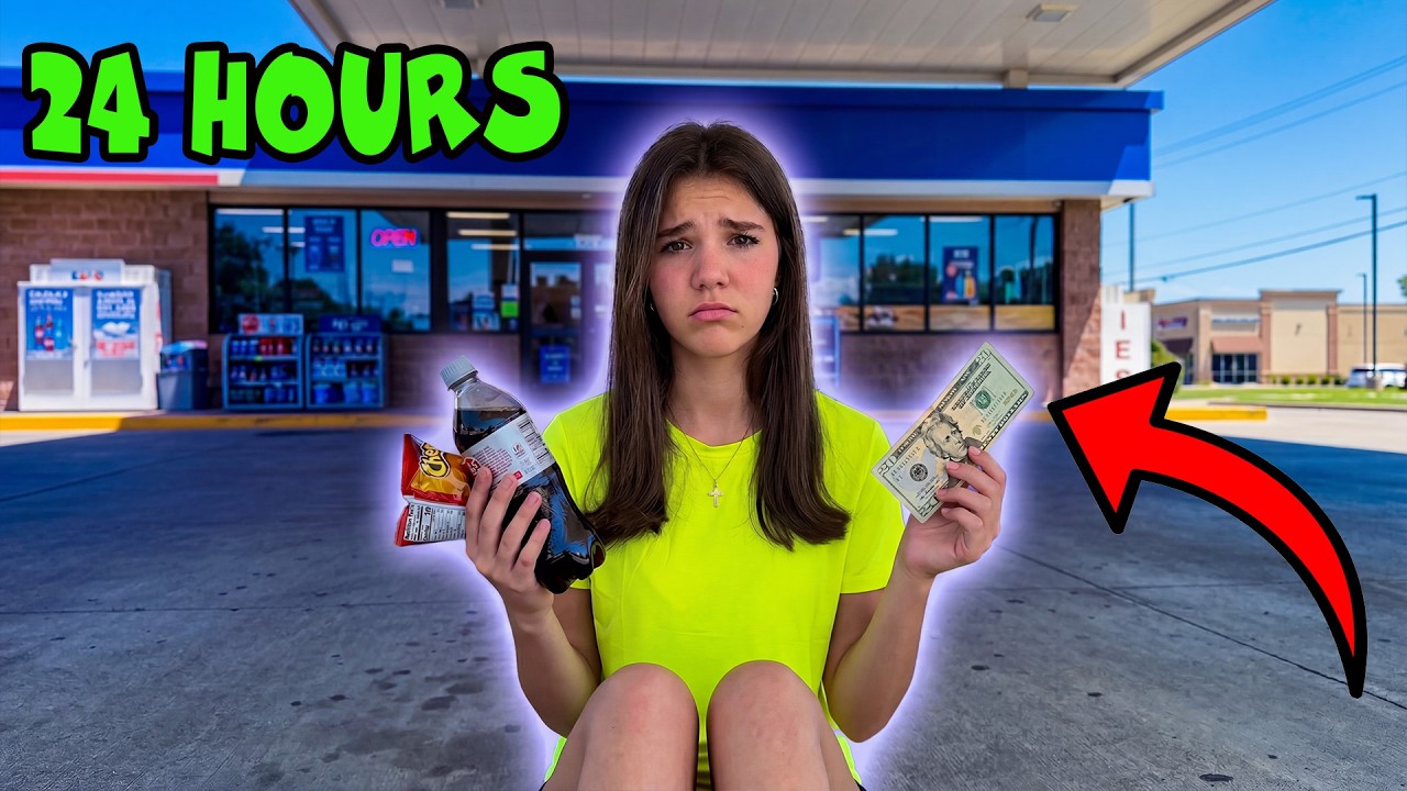 Surviving 24 Hours On Only $20 | She Got Sick....