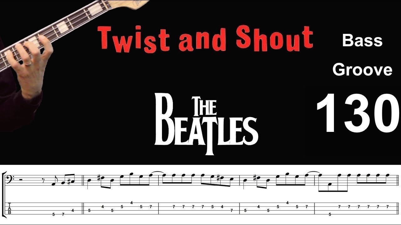TWIST AND SHOUT (Beatles) How to Play Bass Groove Cover with Score & Tab Lesson