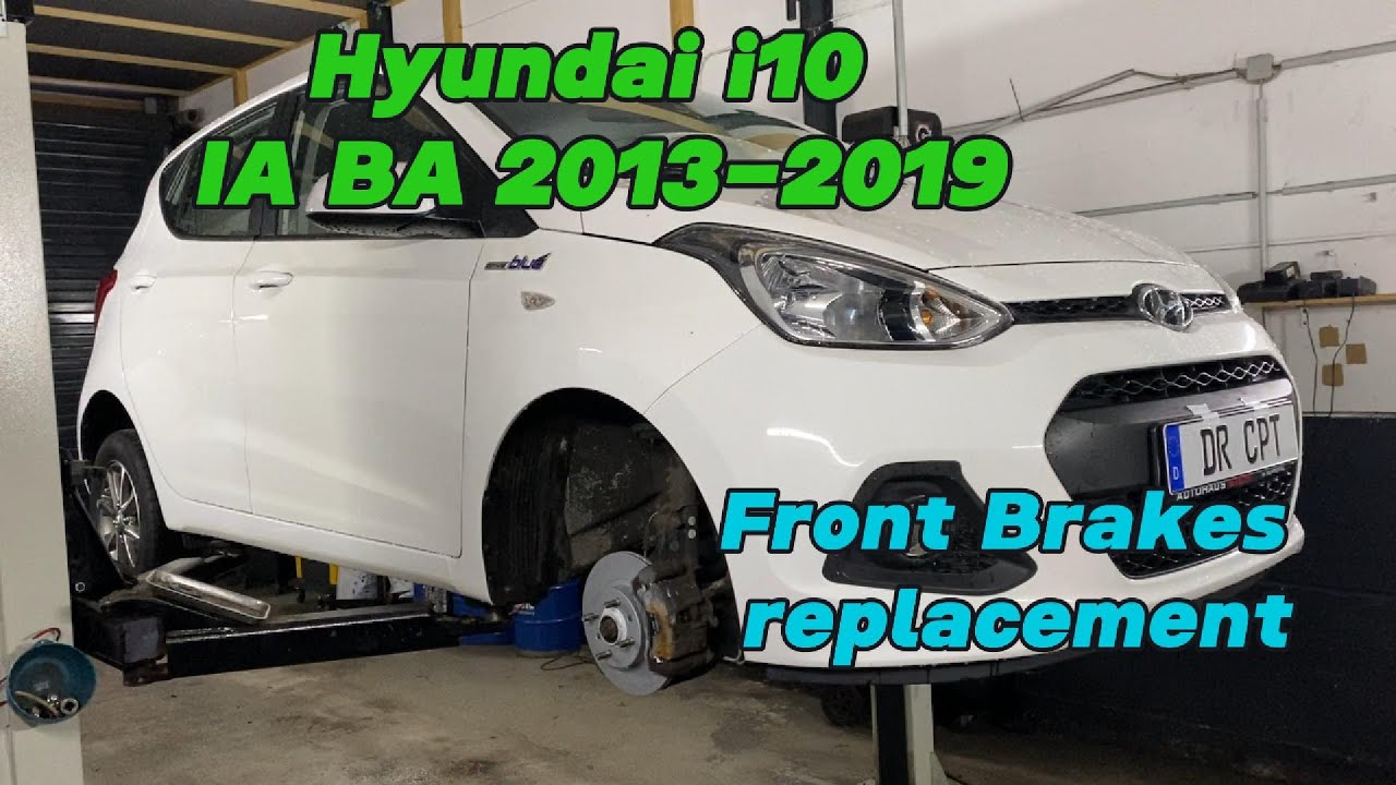 HYUNDAI I10 FRONT BRAKE DISKS AND PADS REPLACEMENT DIY HOW TO CHANGE HYUNDAI I10 IA BA BREMSEN