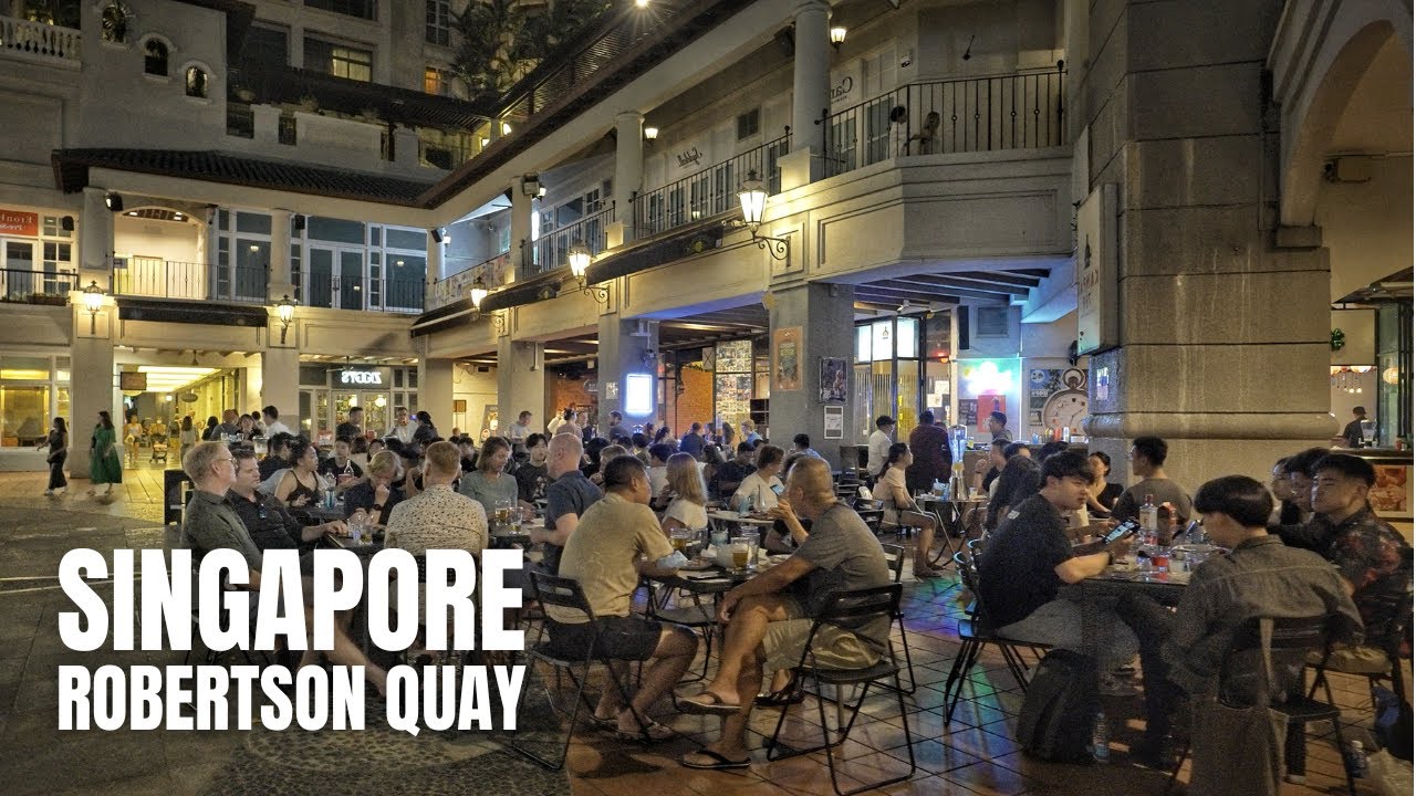 Singapore City: Night Life Along the Singapore River (4K HDR)