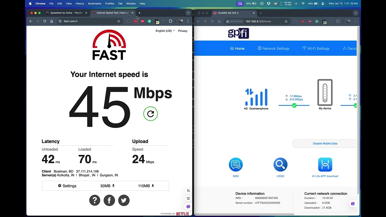 Random GPFI speedtest at night 1am