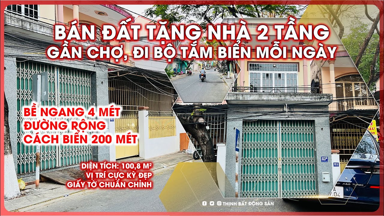 Bán đất tặng nhà 2 tầng cách biển 200 mét. Đi bộ đi chợ và tắm biển mỗi ngày. Khu dân cư yên tĩnh