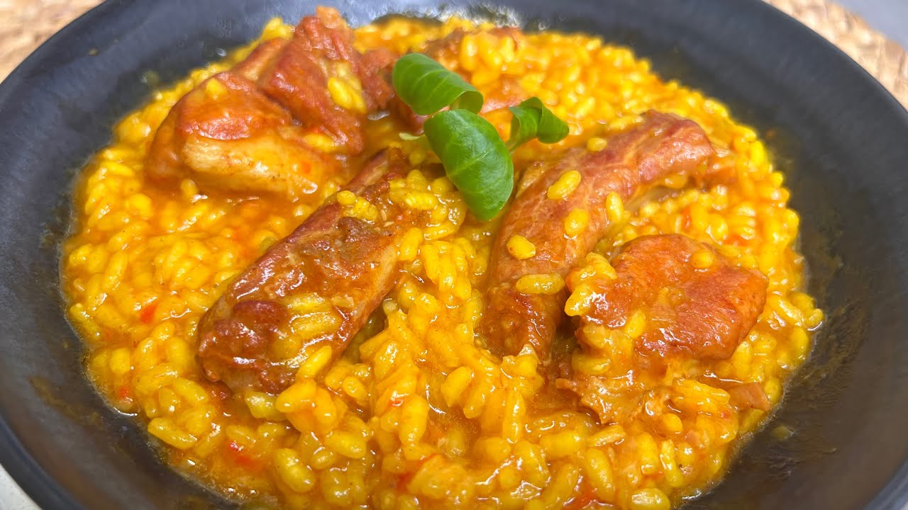 😀ARROZ MELOSO CON COSTILLAS DE CERDO, ¡¡delicioso y fácil de preparar!! 