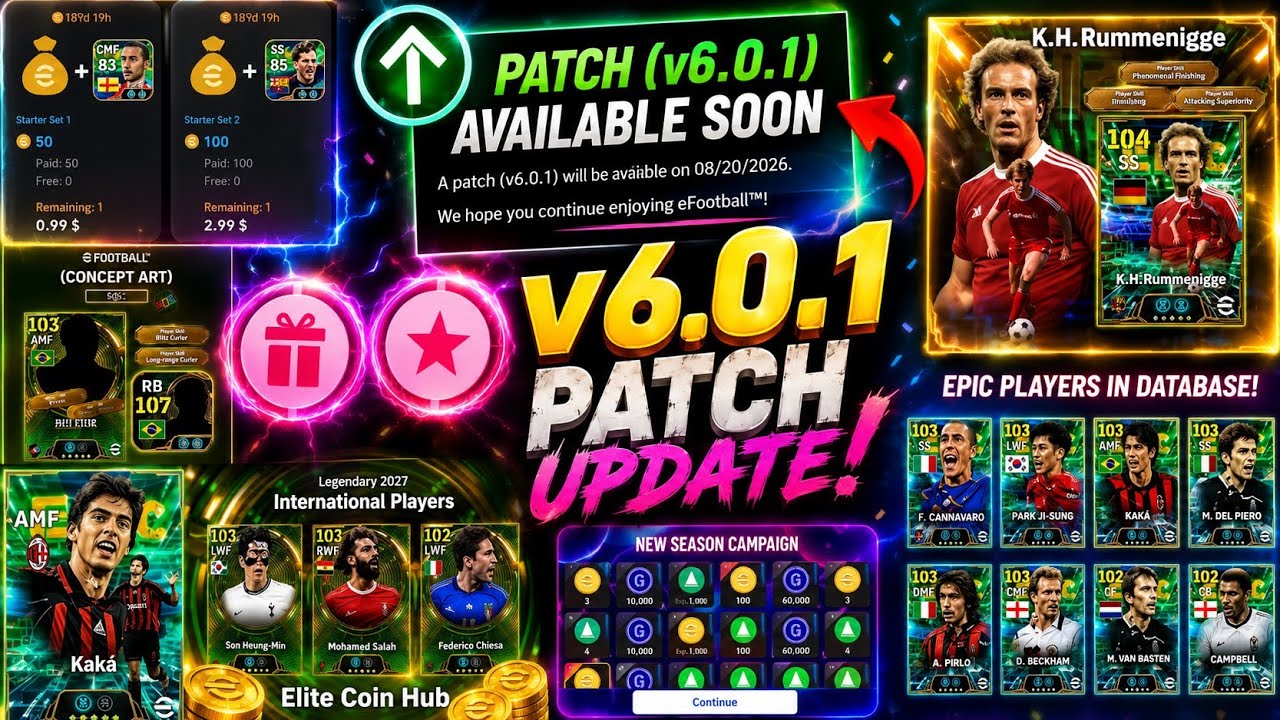 eFootball 2027 v6.0.1 Patch is HERE! Claim FREE Coins, New Epic, Legend & Big Time Packs