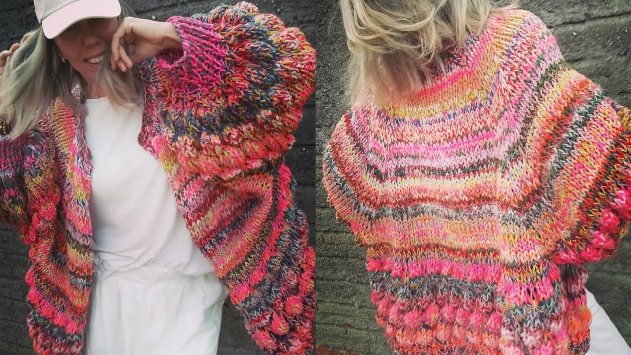 Cardigan Bubbles - sobras de fios
