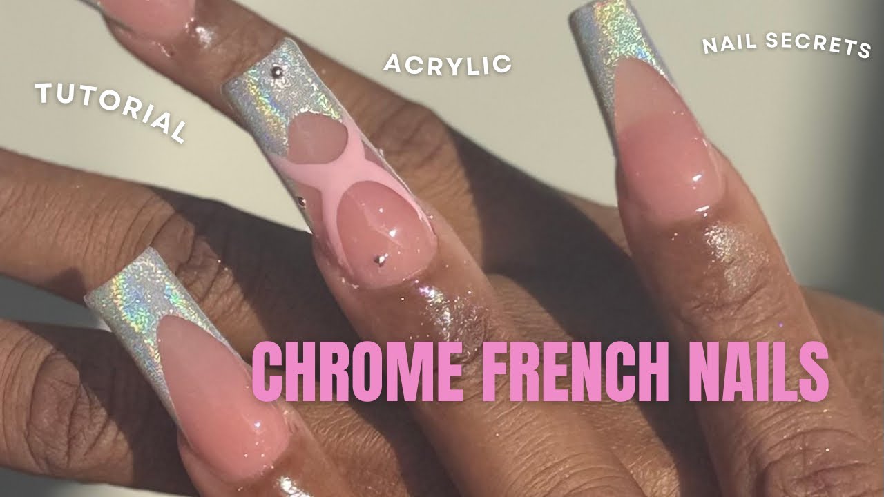 HOW TO DO CHROME FRENCH NAILS 🩶 + ABSTRACT NAIL ART 💕