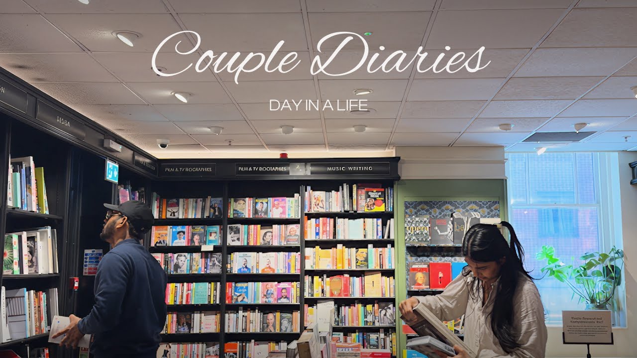 A Cozy Weekend at Home 💛 | Bookstore Visit, Cookie Baking & Slow Living Vibes | Couple Vlog 🌿📚🍪