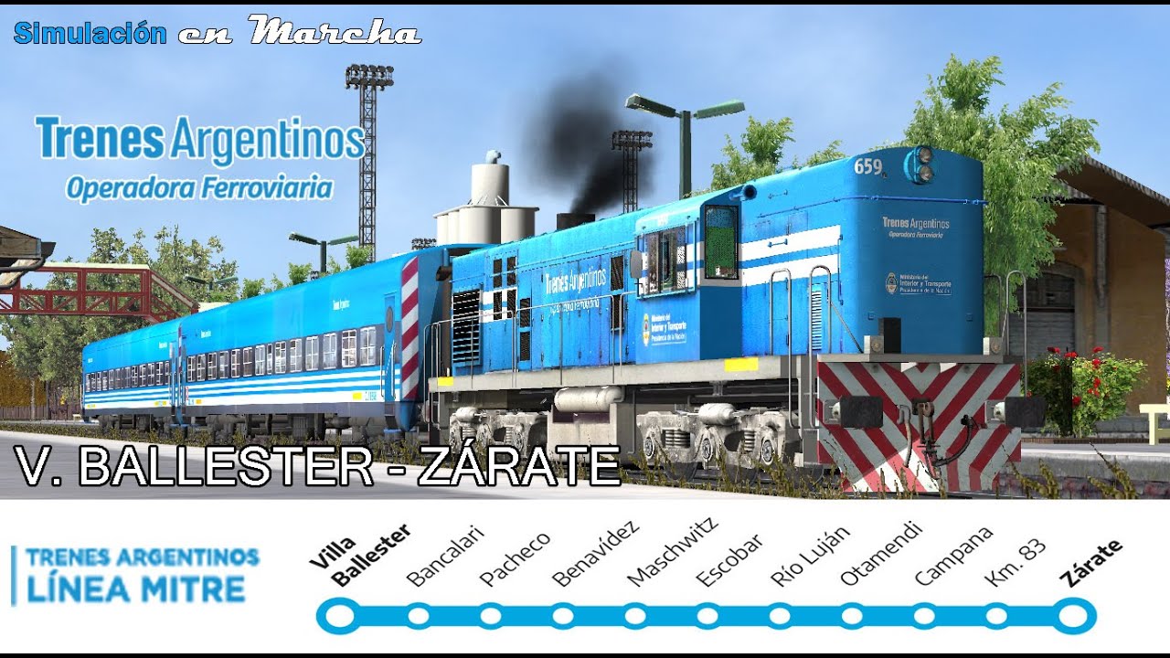 V. BALLESTER - ZÁRATE | Servicio Diésel Completo Línea Mitre | MSTS & Open Rails #14