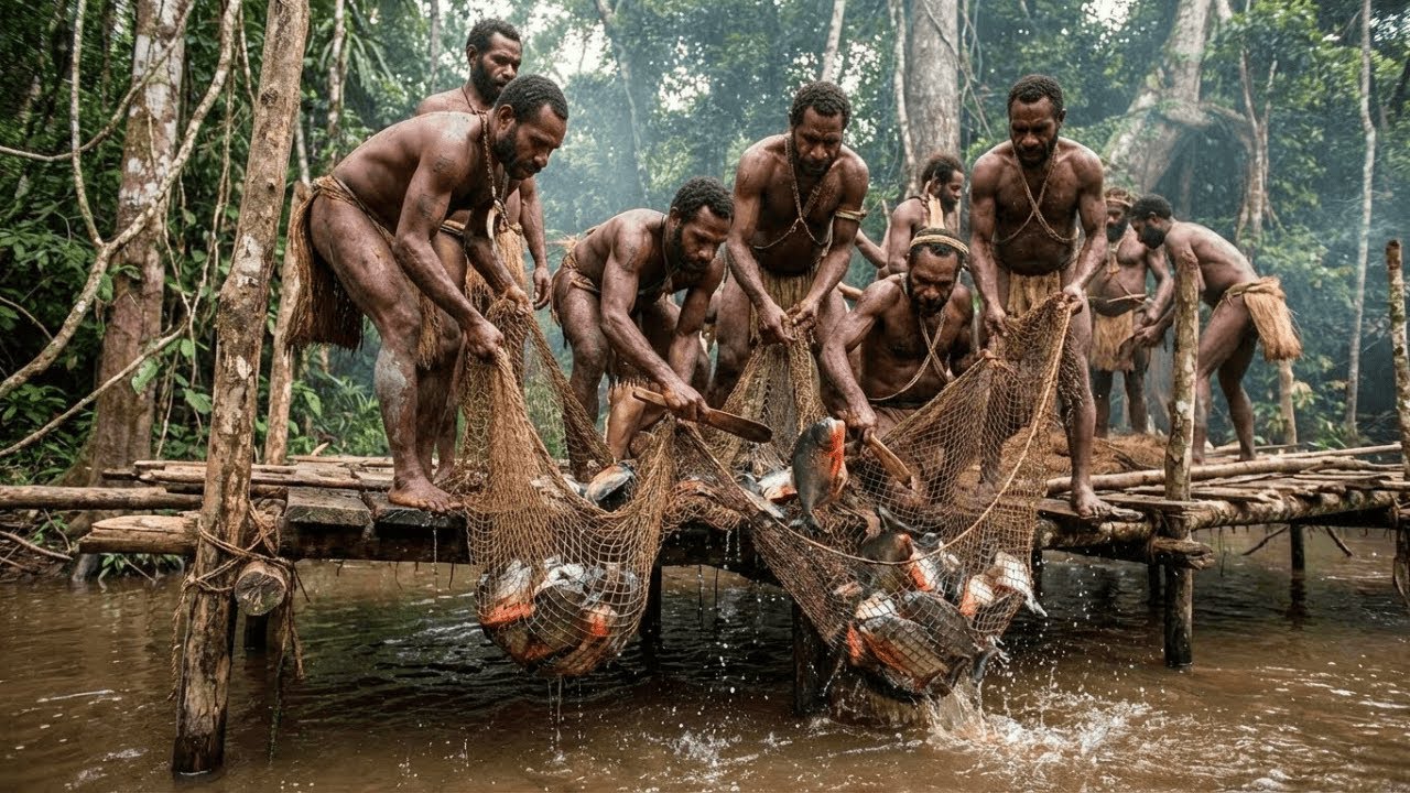 Chasse aux Piranhas pour Manger | Une Journée de Survie avec la Tribu Korowai