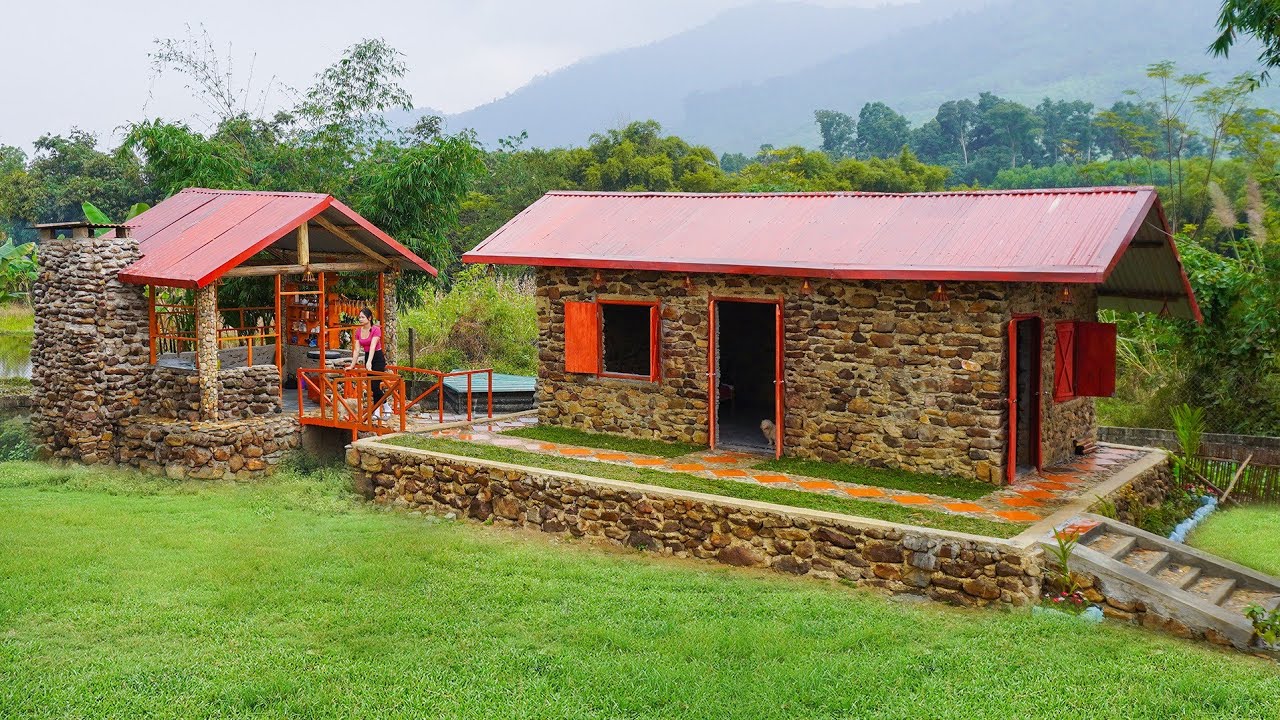 Building a Bridge from the Stone House to the Kitchen and Adding Decorative Paint