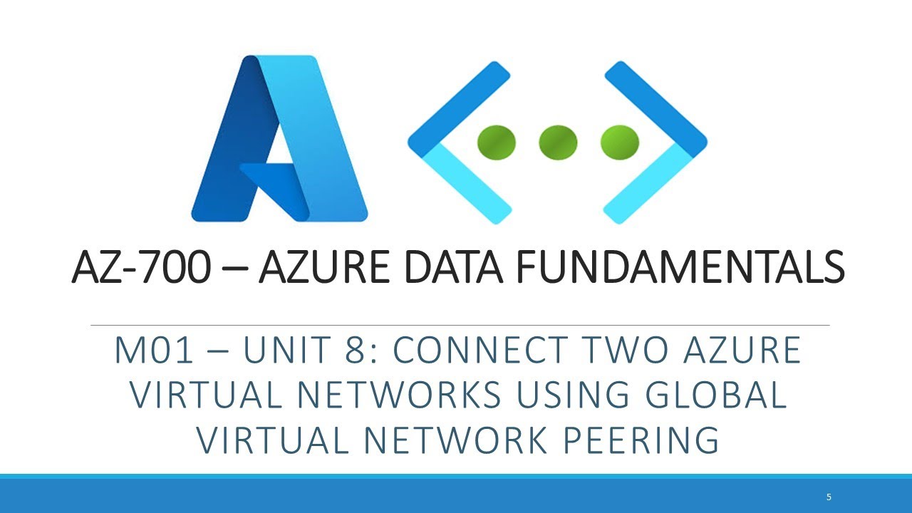 AZ-700 - M01 - Unit 8: Connecting two azure virtual networks using global virtual network peering