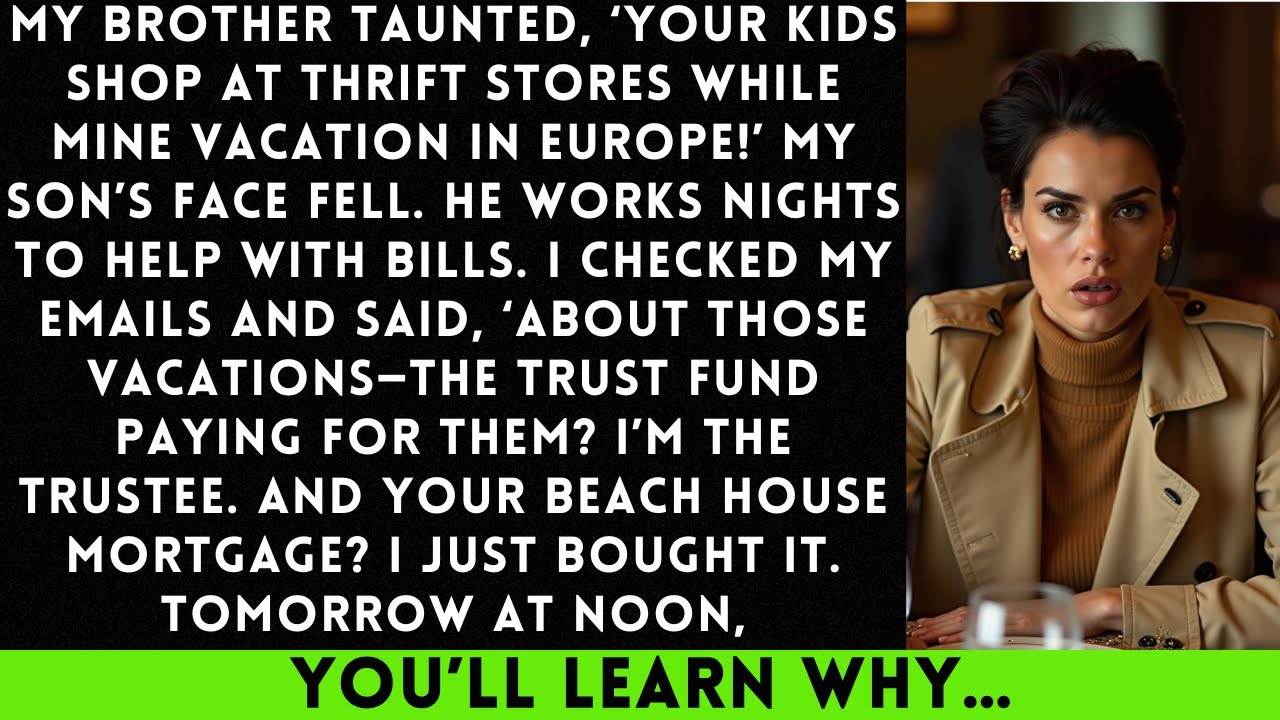 My Brother Taunted: ‘Your Kids Shop at Thrift Stores While Mine Vacation in Europe!’ My Son’s Face