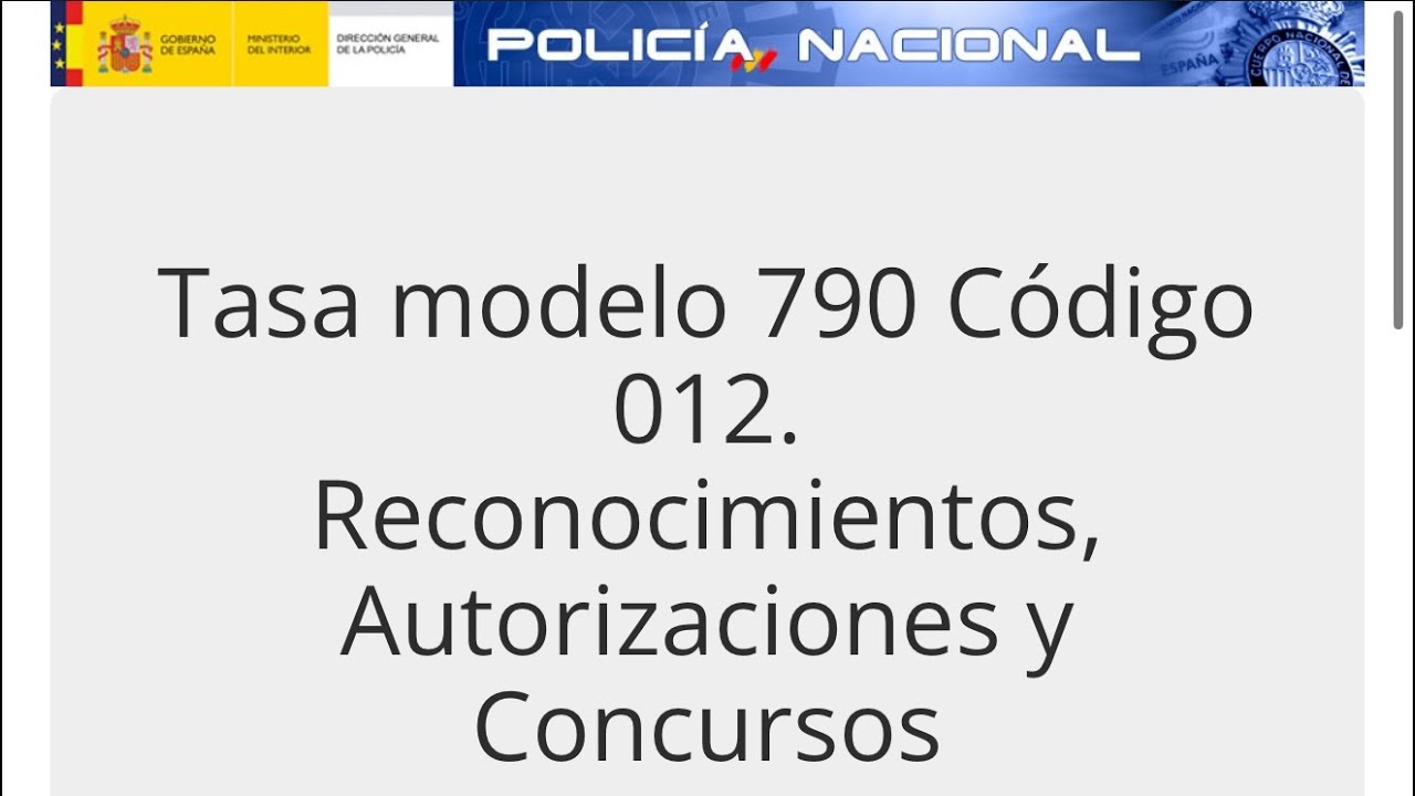 Tasa 790 código 012 : cómo rellenar paso a paso | Arraigo familiar hijo de madre español 