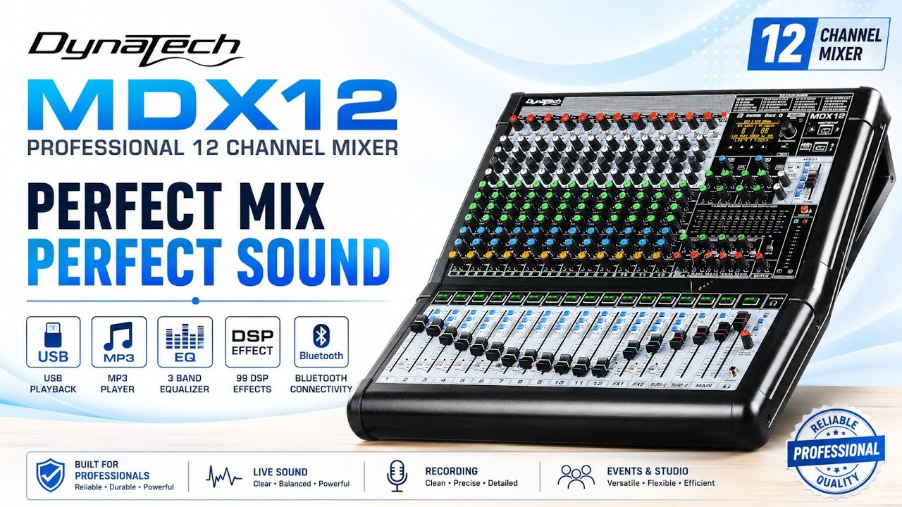 Dynatech MDX -12 . Special audio mixer for live & DJ Program.