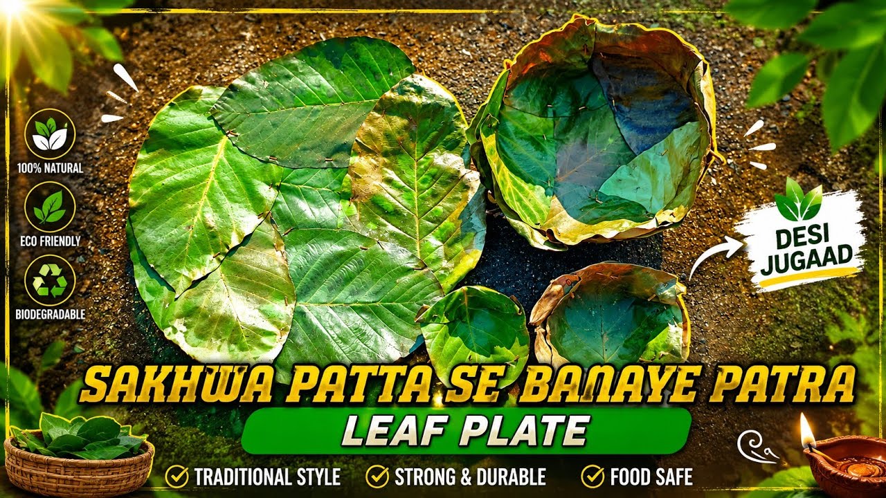 सखुआ पत्ता 🌿 से पतरा और कटोरी कैसे बनाते है || How to make patra or bowl 🥣