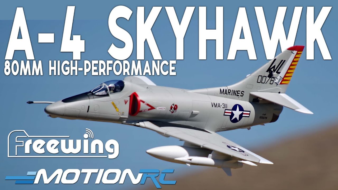 Полёт на самолёте Freewing A-4E/F Skyhawk 80mm EDF Jet | Motion RC