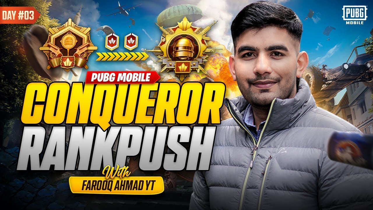 Chicken Only Conqueror Rank Push  | Day 03  |🔥 PUBG MOBILE Live 🔥