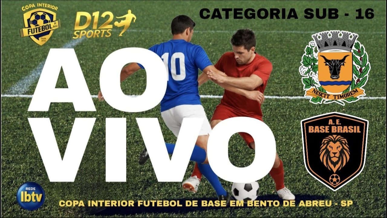 AO VIVO  -  BENTO  DE ABREU  X  A. E. BASE BRASIL  -  SUB - 16