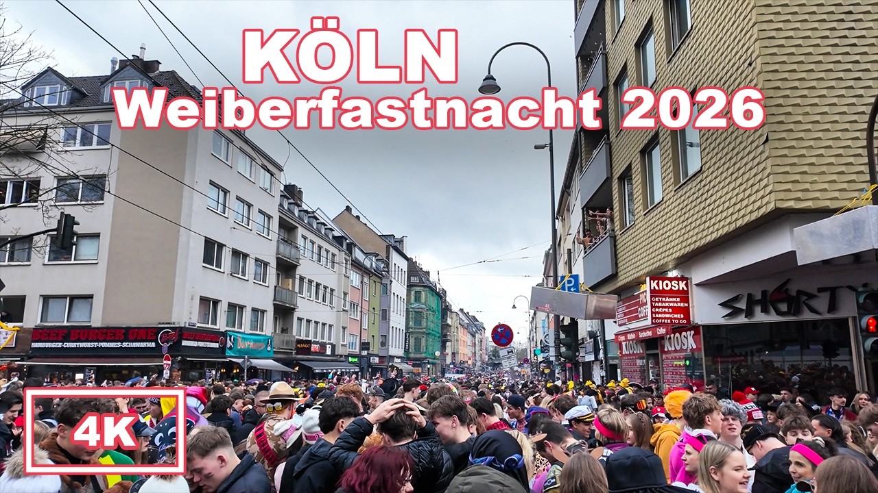 Köln Weiberfastnacht 2026: Party in der Zülpicher Straße 🎭  Karneval Walking Tour 4K