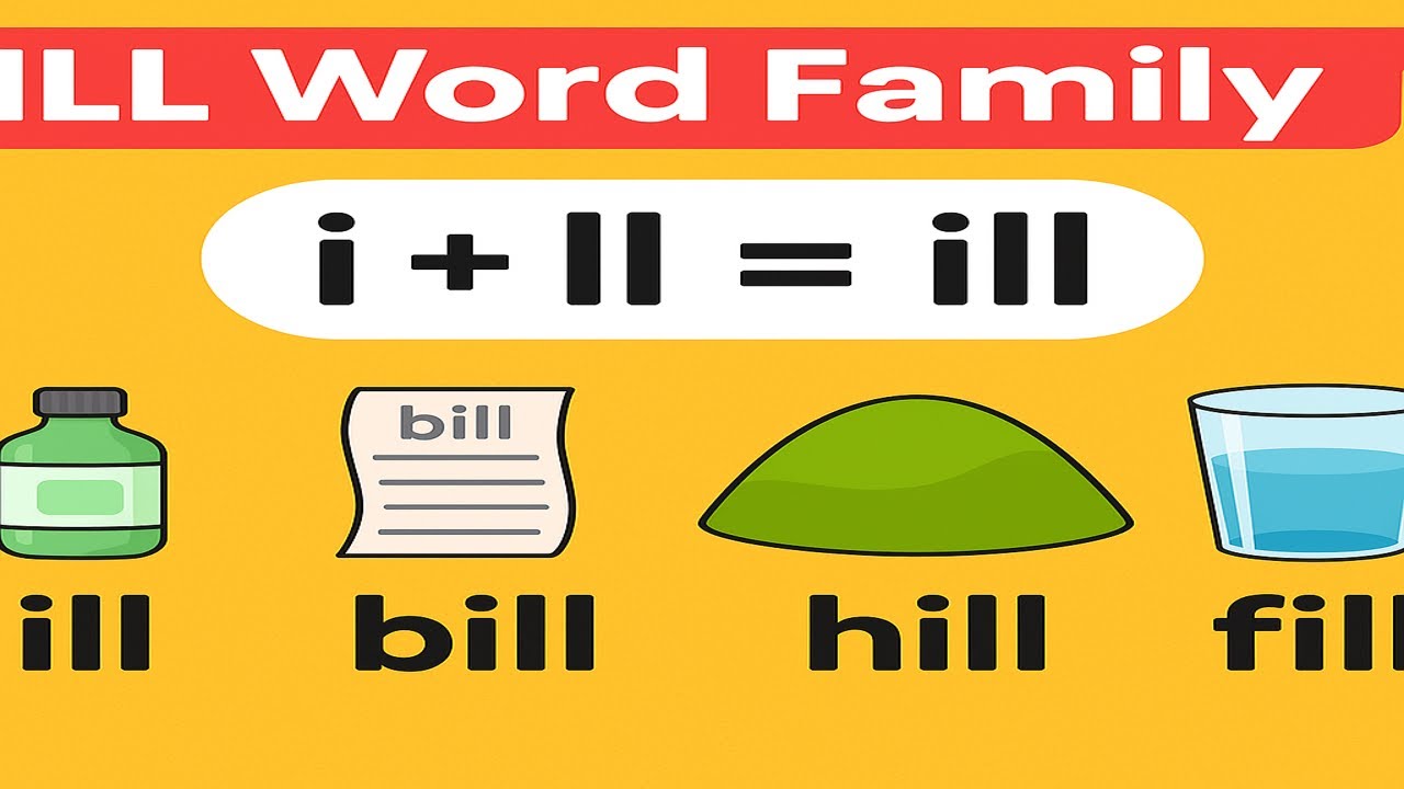 Learn &ldquo;ill&rdquo; Words for Kids | Phonics Word Family | Udayan Kidz Learning Video