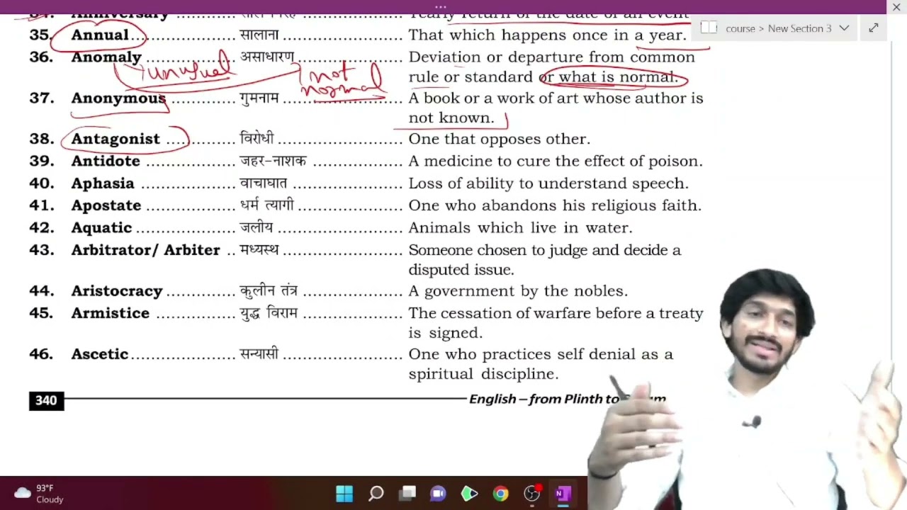 Revision day 2 of One Word Substitution plinth to paramount| #plinthtoparamountvocabulary #ssccgl