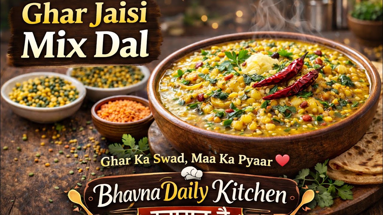 🍲 Ghar Jaisi Mix Dal – Simple & Healthy