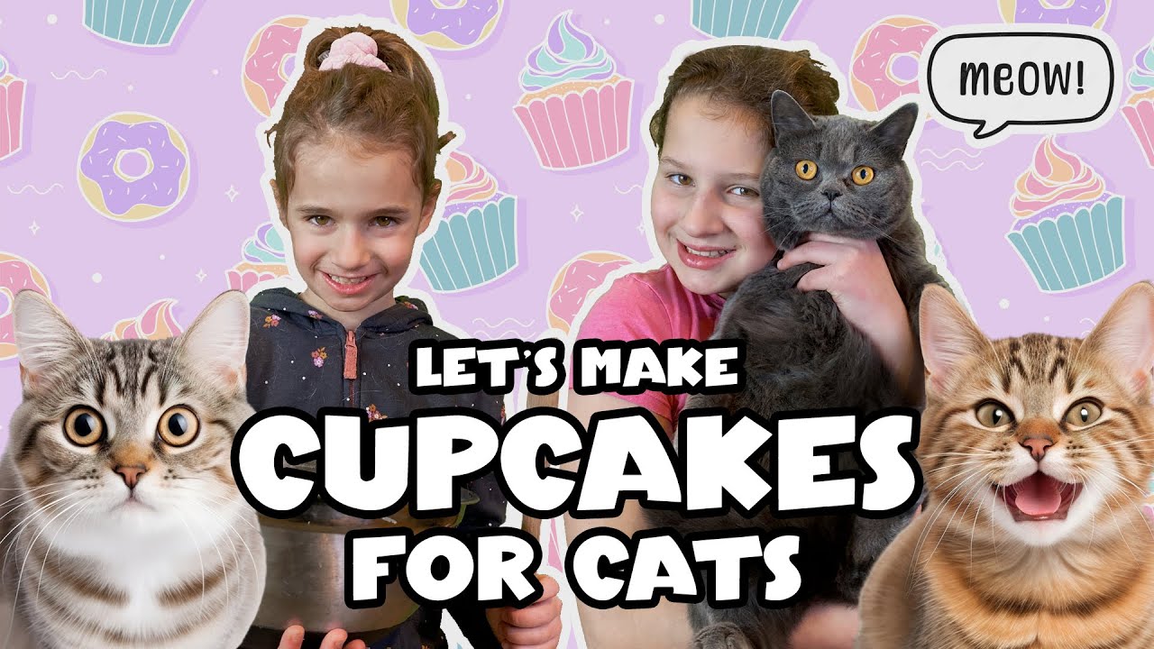 CUPCAKE RECIPE FOR CATS - Baking Cupcakes for Cats with Kids!