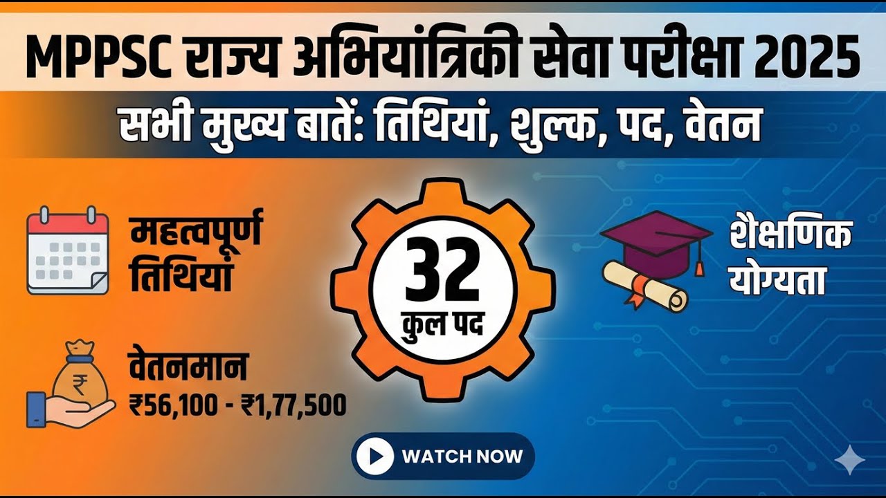 एमपी इंजीनियरिंग सेवा परीक्षा 2025 [MP State Engineering Service Exam]