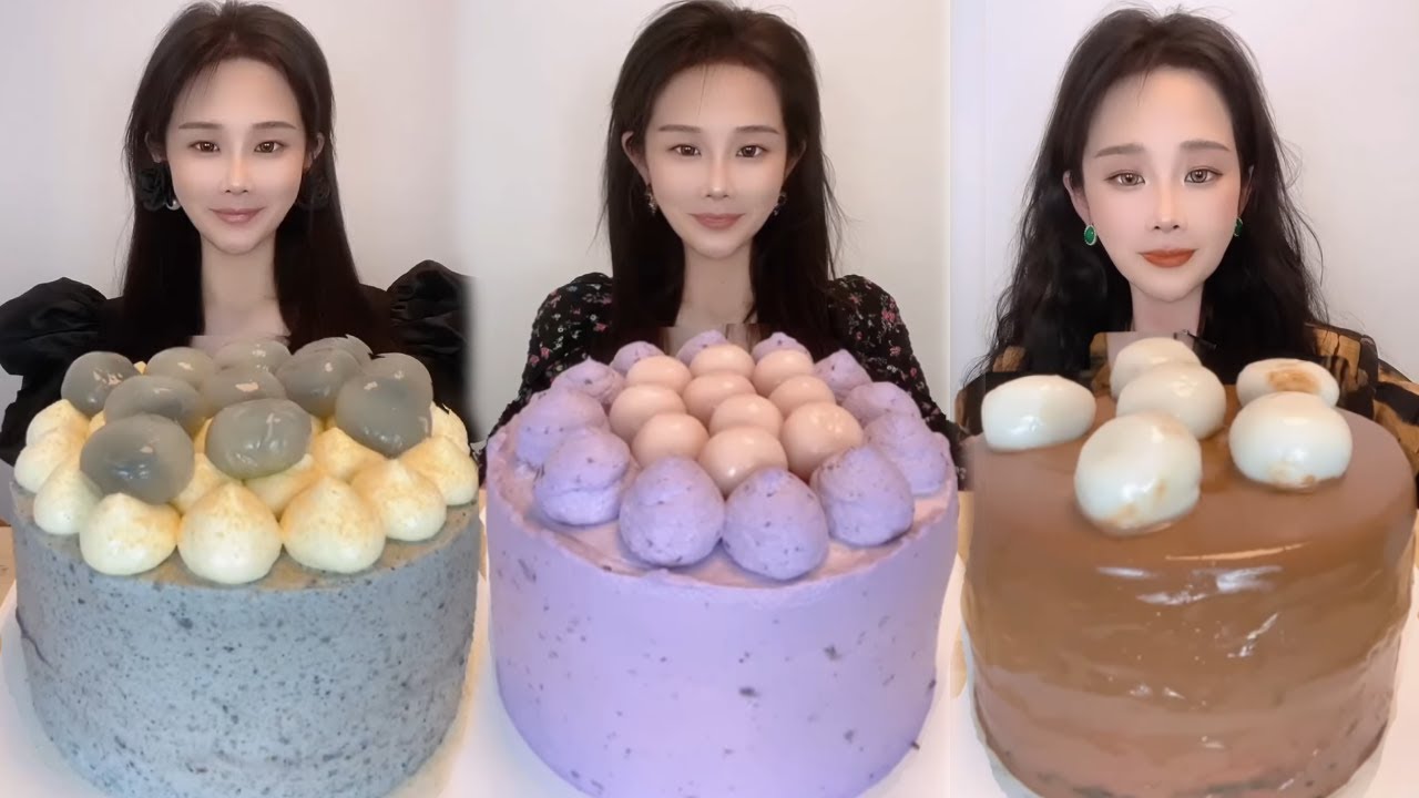 ASMR🍰Eating Black Sesame Thousand Layer 🍰 (Soft And Waxy Sound) 크림丨먹방丨Mukbang丨Satisfying丨Eatingsho