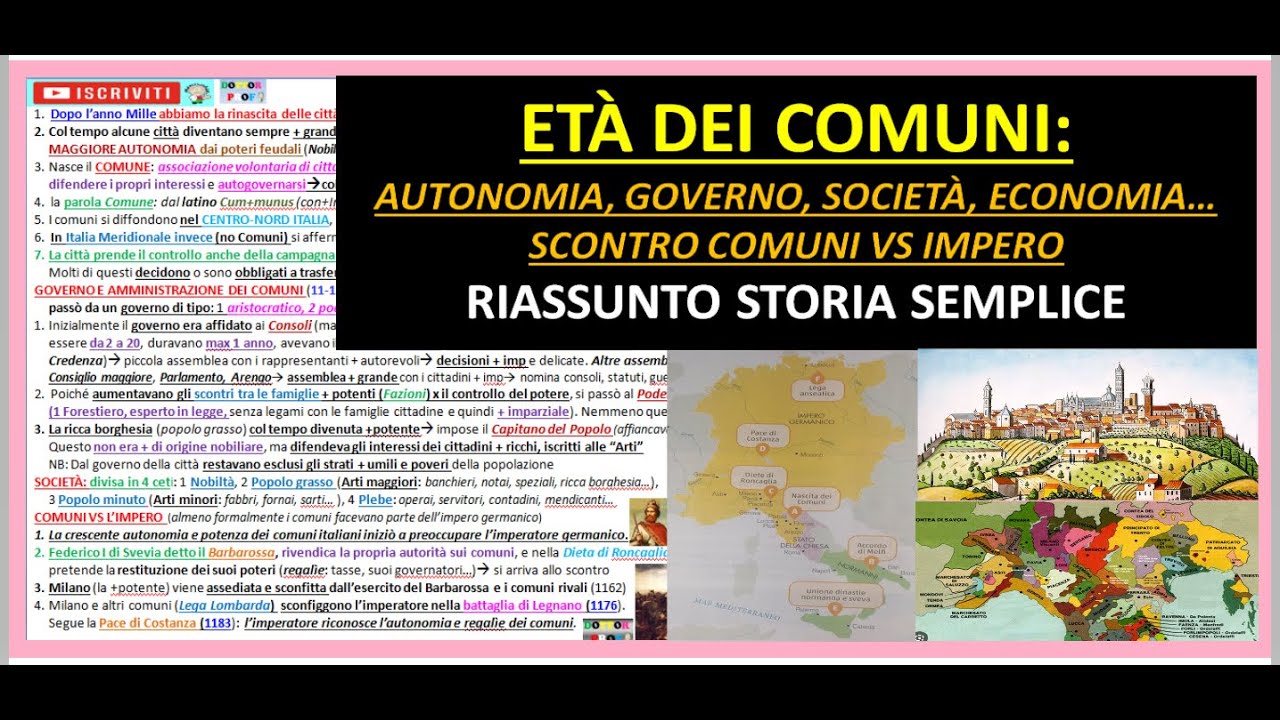 I COMUNI riassunto semplice e completo