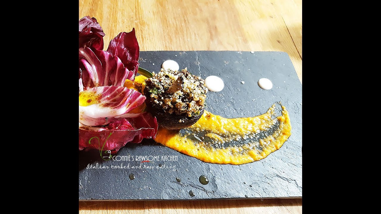 VLOG  RAW VEGAN STUFFED MUSHROOMS HORS D'OEUVRES  | Connie's RAWsome kitchen ASMR