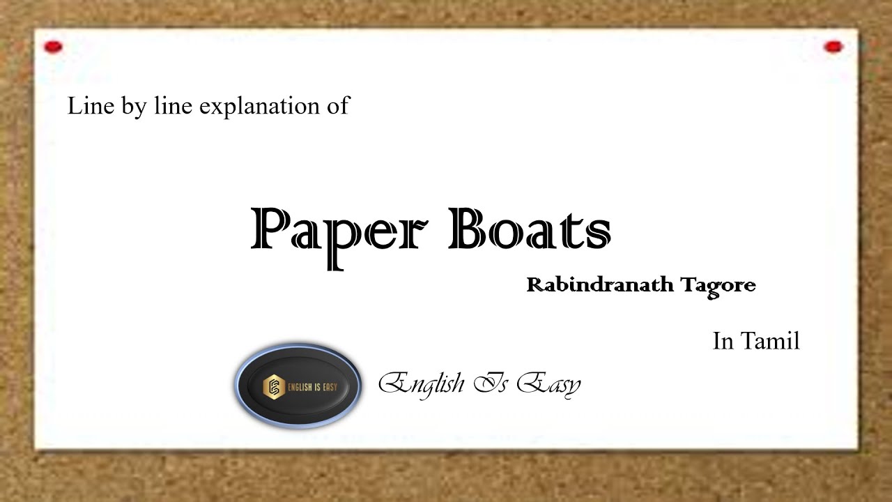 Paper Boats - Poetry Class 7-Line by line explanation in Tamil |English For Junior Classes|