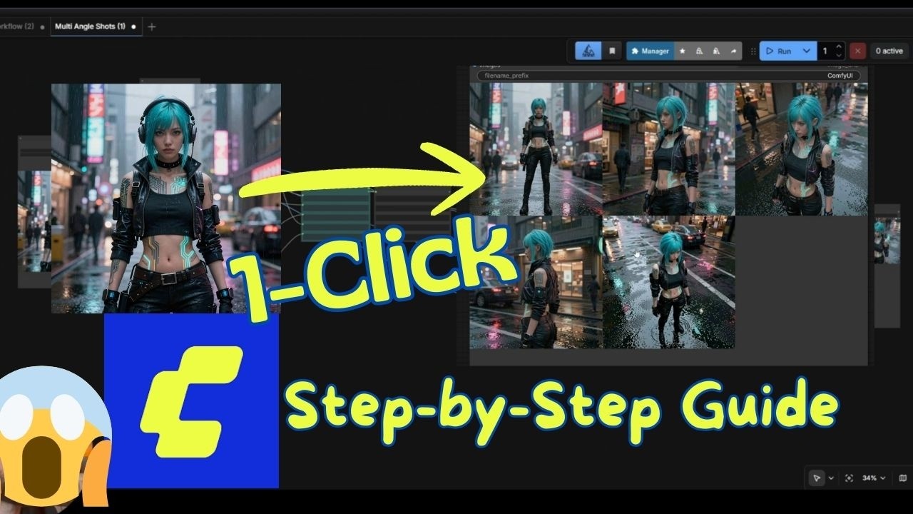 Create 5 Camera Angles in One Click AI Character Workflow Tutorial