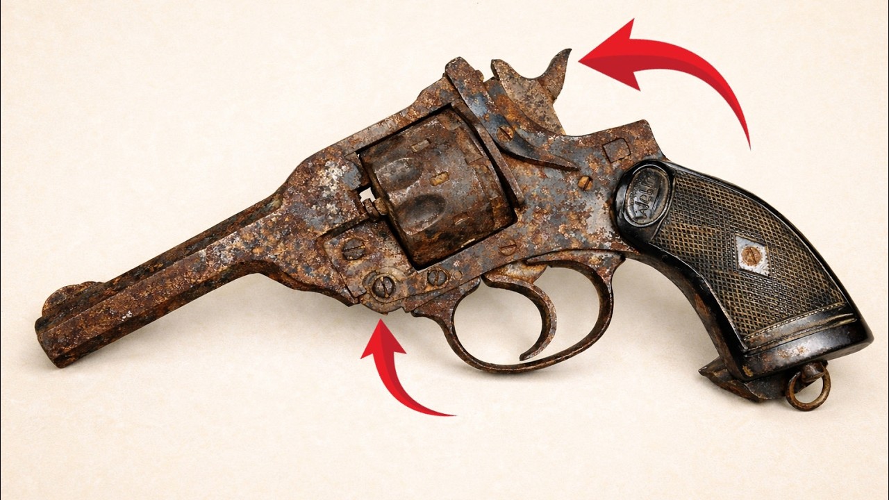 Extreme Rusted Revolver Restoration | 100 Year Old Antique Gun Revival (Full Process)