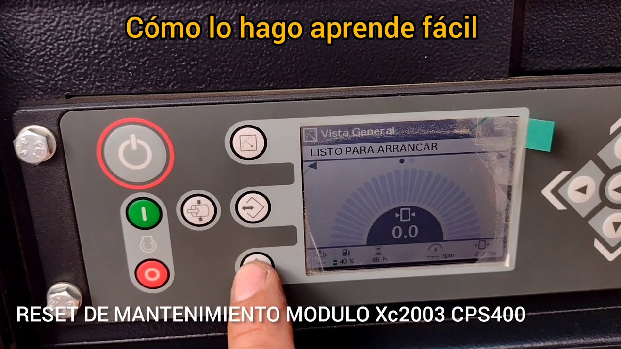 RESET DE MANTENIMIENTO PROGRAMADO MODULO Xc2003 COMPRESOR CPS 400 CHICAGO PNEUMATIC