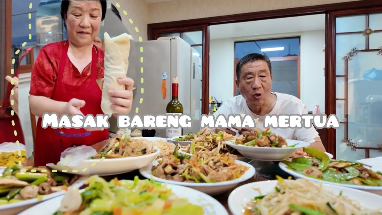 BANTU MAMA MERTUA 🇨🇳 MASAK MAKANAN LOKAL XIANGSHAN . MIRIP LUMPIA TAPI JUMBOOO