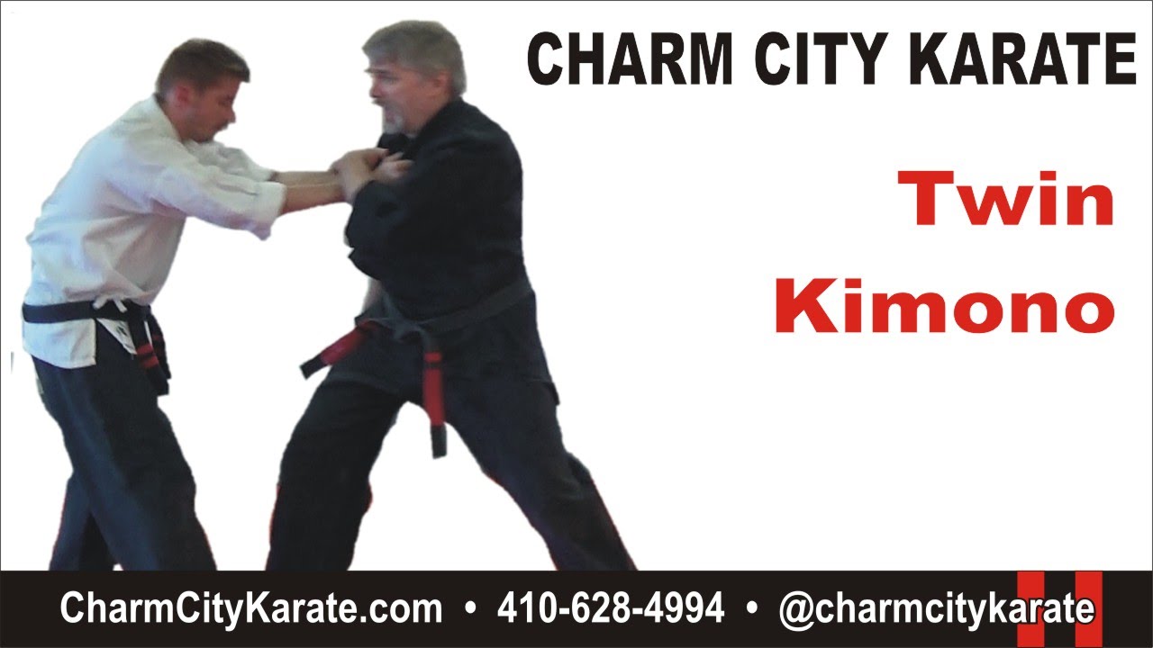 Twin Kimono  - Kenpo self defense for a two hand lapel grab with push
