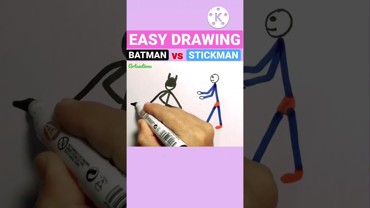 BATMAN vs SUPERMAN EASY DRAWING - #shorts