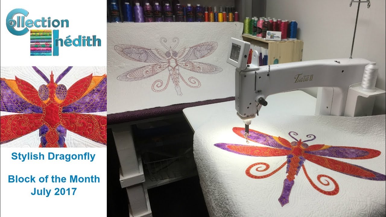 Quilt Block of the Month for July 2017 - Collection Inédith - Stylish Dragonfly
