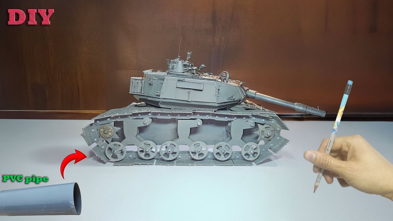 Build PVC pipe Tank M4  | How to make a tank from PVC | homemade RC Tank - Part 01