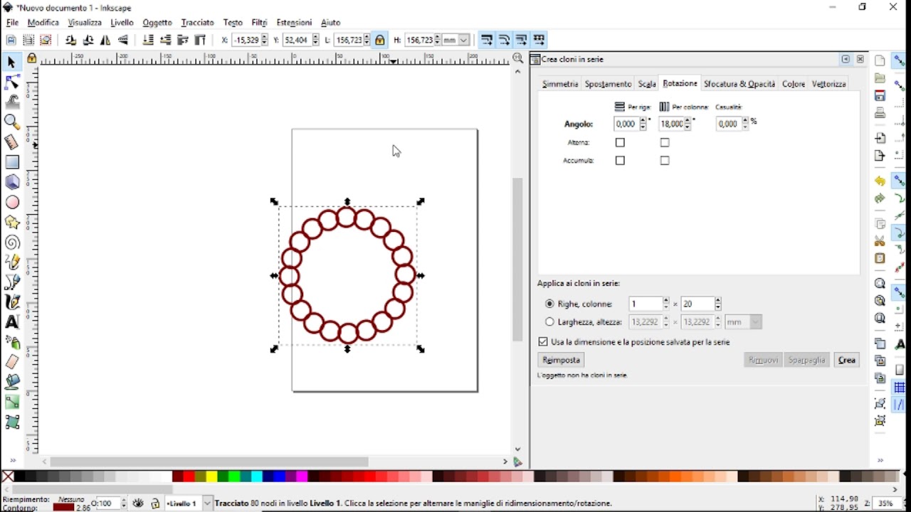 Inkscape: Cloni in serie