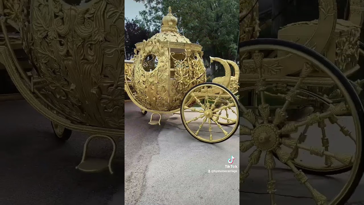 Luxurious Cinderella pumpkin carriage ride#horse #pumpkin coach#princess